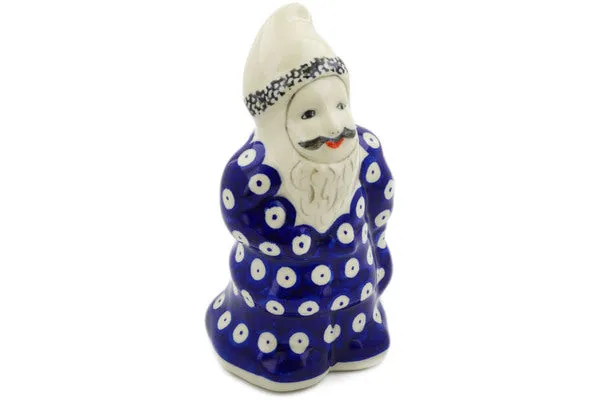 Polish Pottery 7" Santa Claus Figurine Blue Eyed Peacock