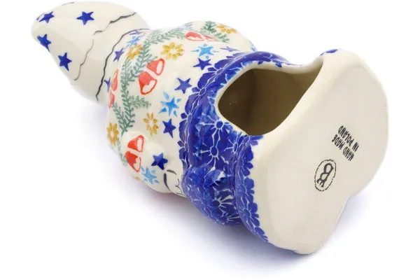 Polish Pottery 7" Santa Claus Figurine Wreath Of Bells