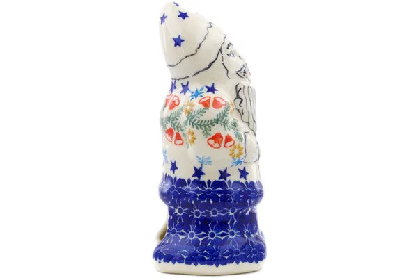 Polish Pottery 7" Santa Claus Figurine Wreath Of Bells