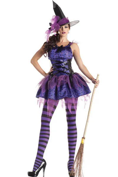 Purple Classic Starry Night Witch Costume