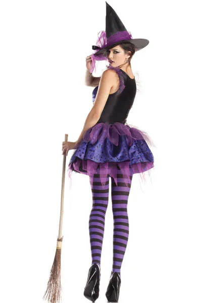 Purple Classic Starry Night Witch Costume