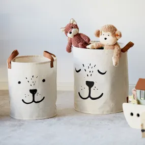 Round Basket With Print  - 2 Pieces