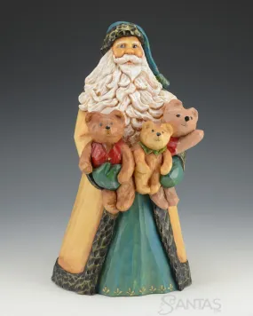 Santa and Three Happy Bears by Barbara Scoles