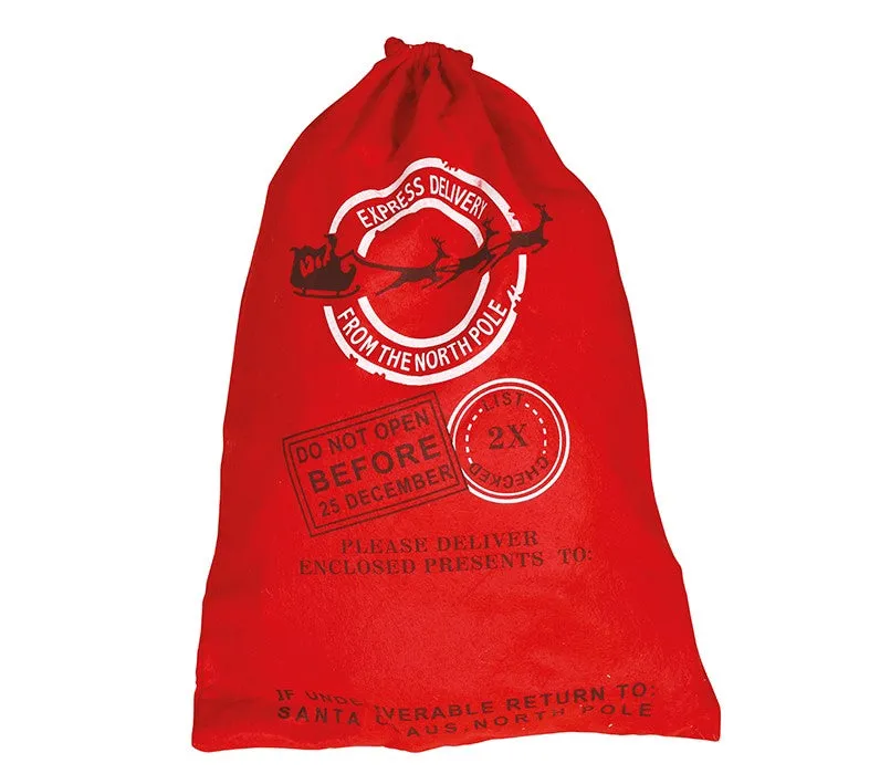 Santa Claus Felt Sack Red