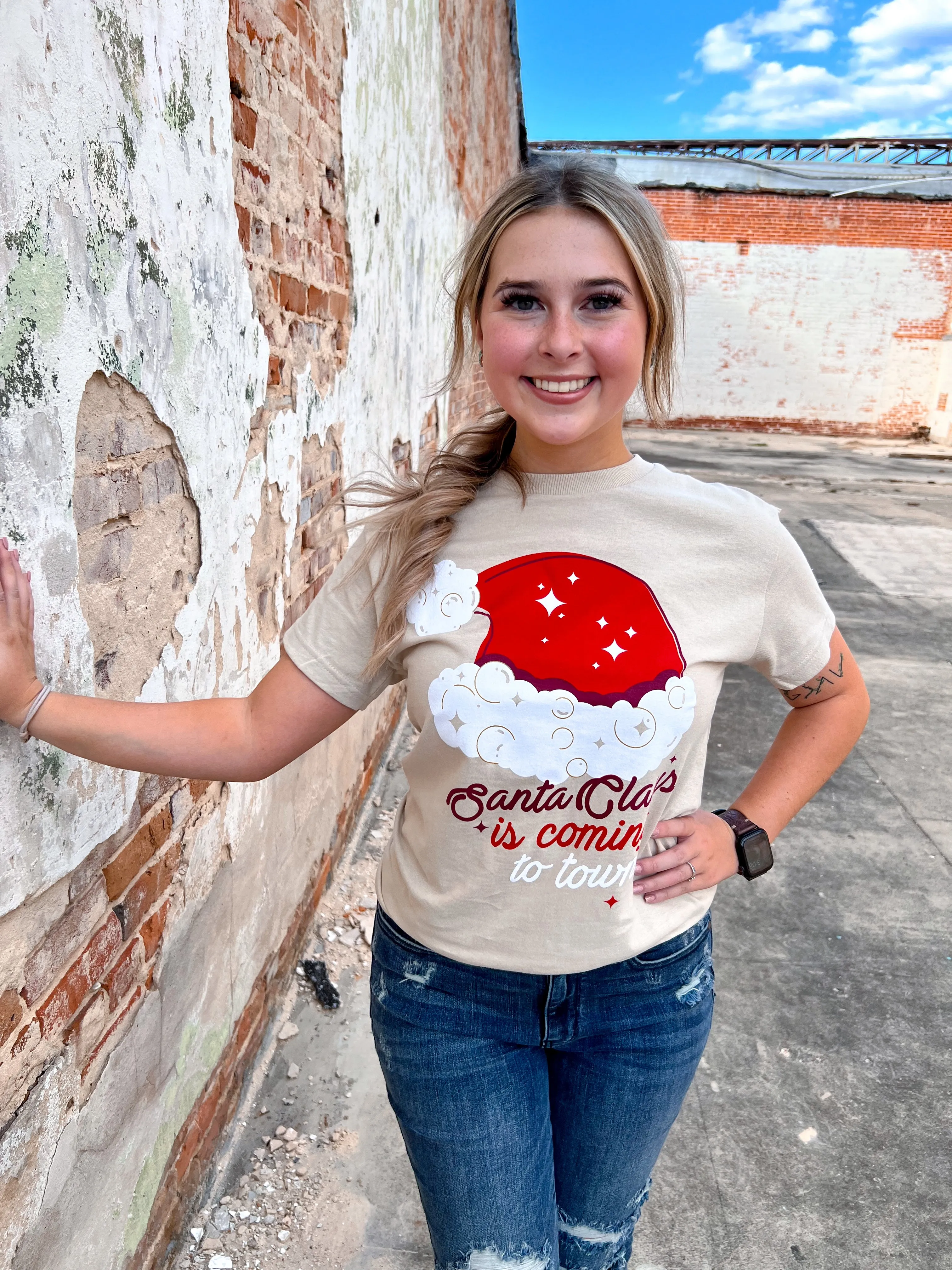 Santa Claus Pearl Graphic T-Shirt