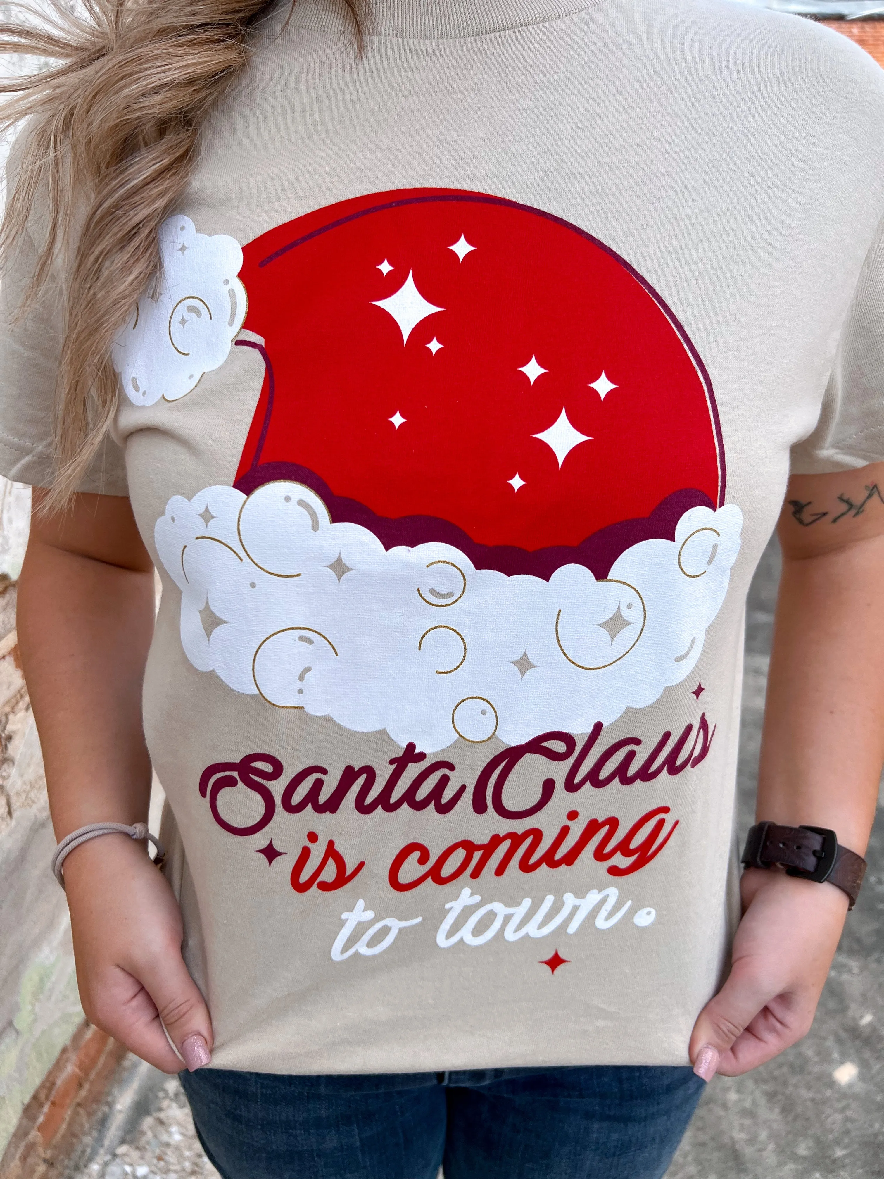 Santa Claus Pearl Graphic T-Shirt