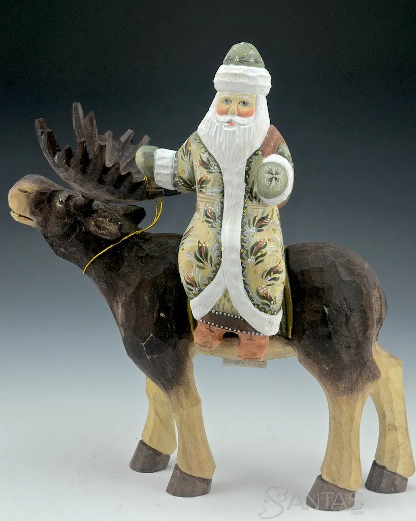 Santa Claus Riding a Moose
