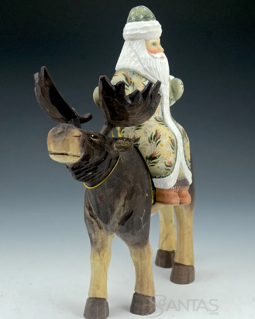 Santa Claus Riding a Moose