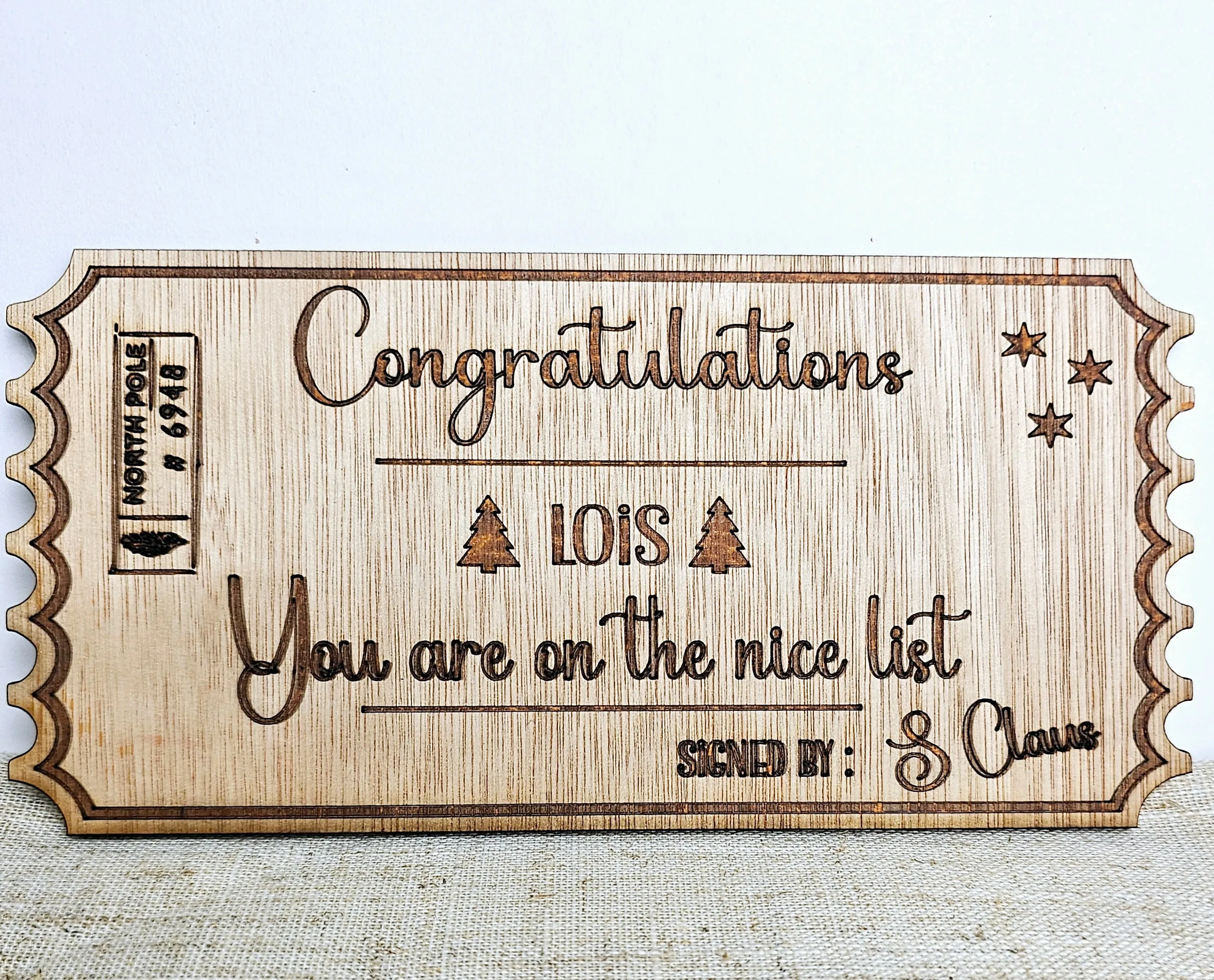 Santa Official Nice List Ticket