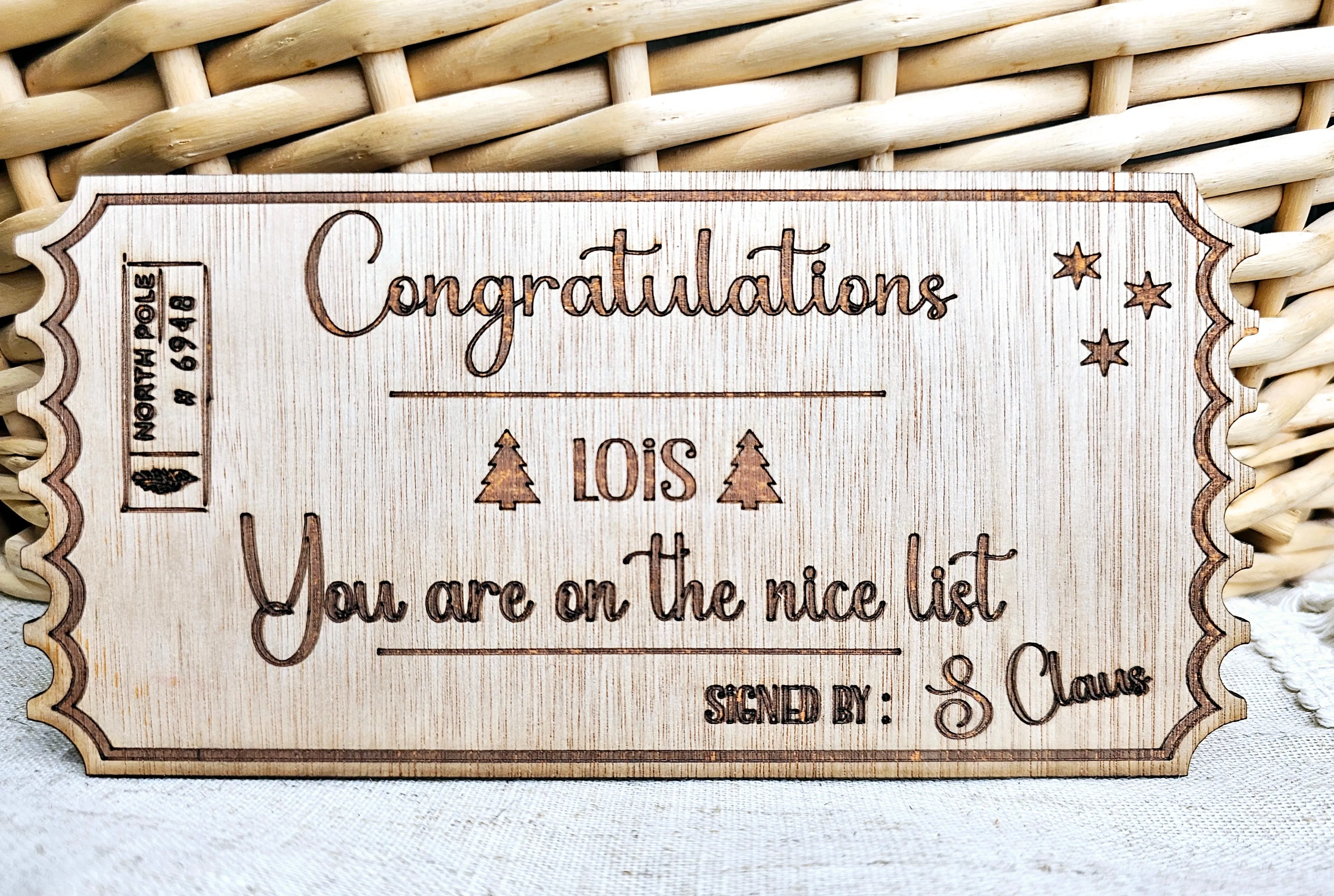 Santa Official Nice List Ticket