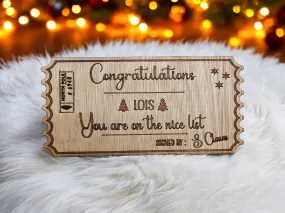 Santa Official Nice List Ticket