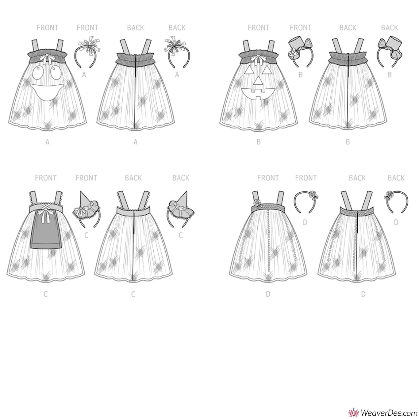 Simplicity Pattern S9625 Toddlers' Tulle Costumes by Andrea Schewe Designs