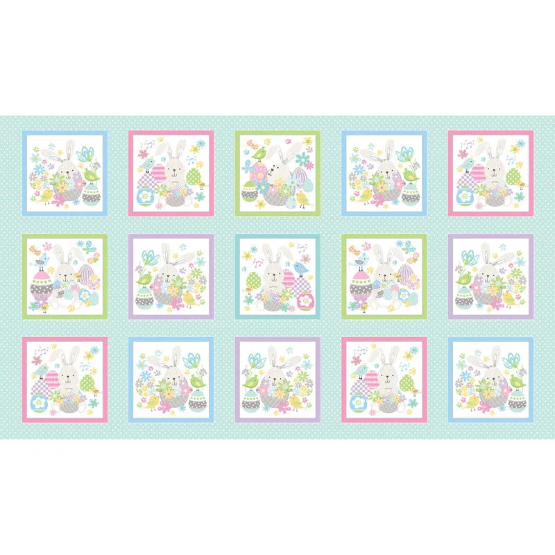 Some Bunny Loves You - Bunny Boxes Medium Aqua Panel