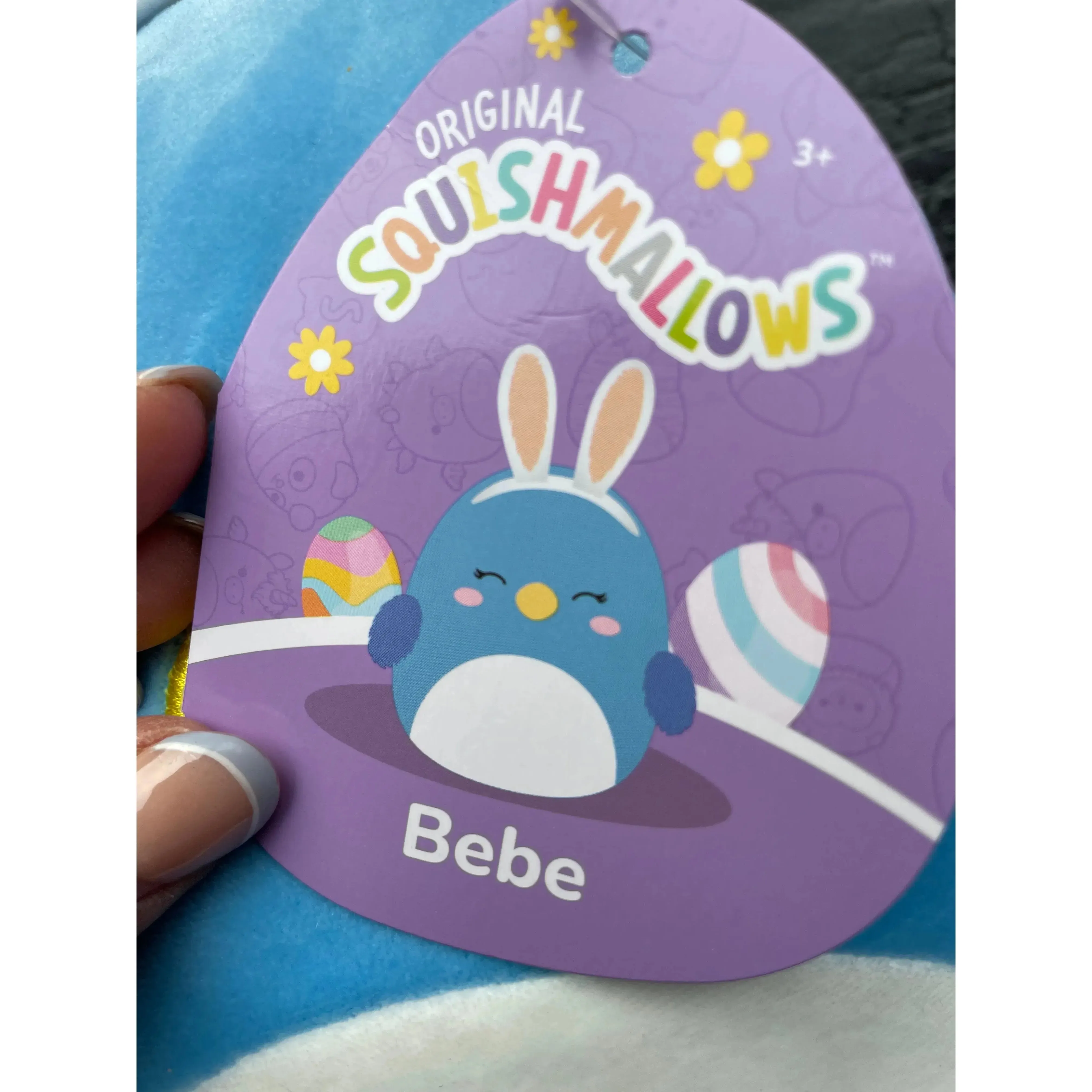 Squishmallows 7.5" Easter Plush Bebe The Blue Bird with Bunny Ears