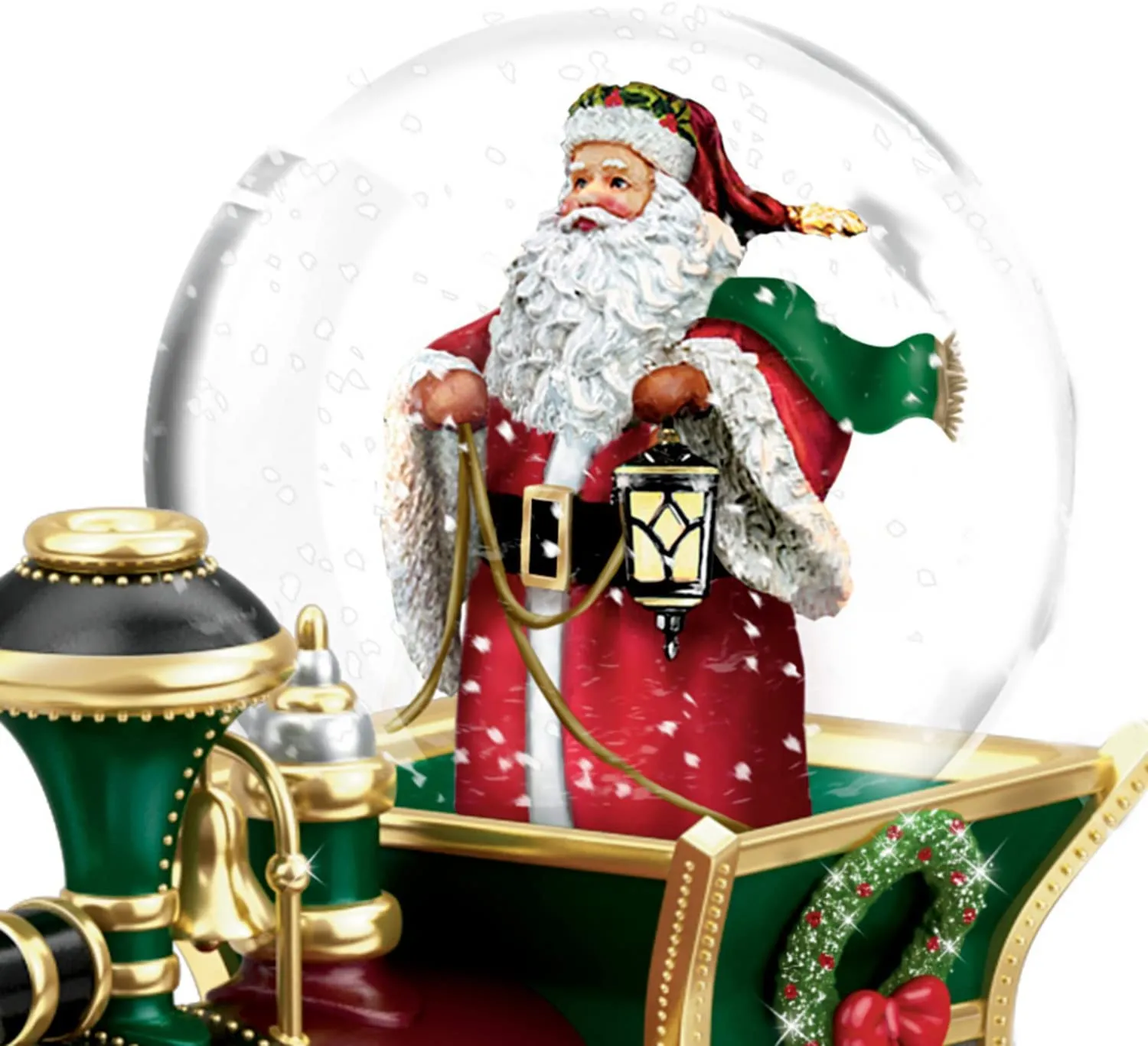 The Bradford Exchange Wonderland Express Miniature Snow Globe Collection: Santa Claus Comin' To Town Christmas Decoration by Thomas Kinkade Issue #1