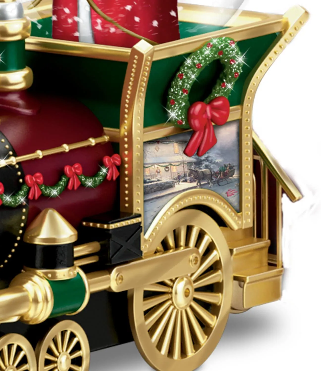 The Bradford Exchange Wonderland Express Miniature Snow Globe Collection: Santa Claus Comin' To Town Christmas Decoration by Thomas Kinkade Issue #1