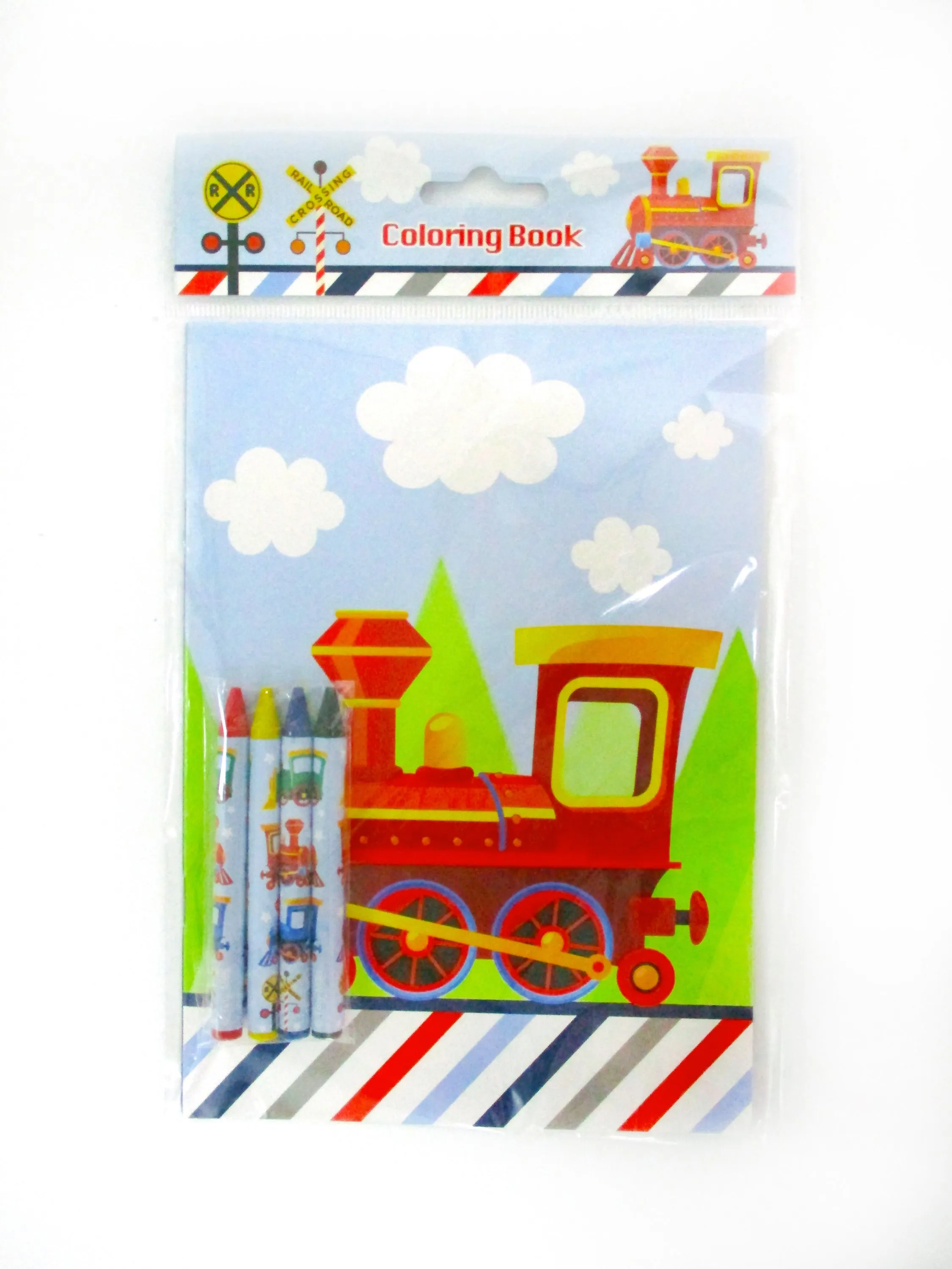 Train Coloring Books with Crayons Party Favors - Set of 6 or 12