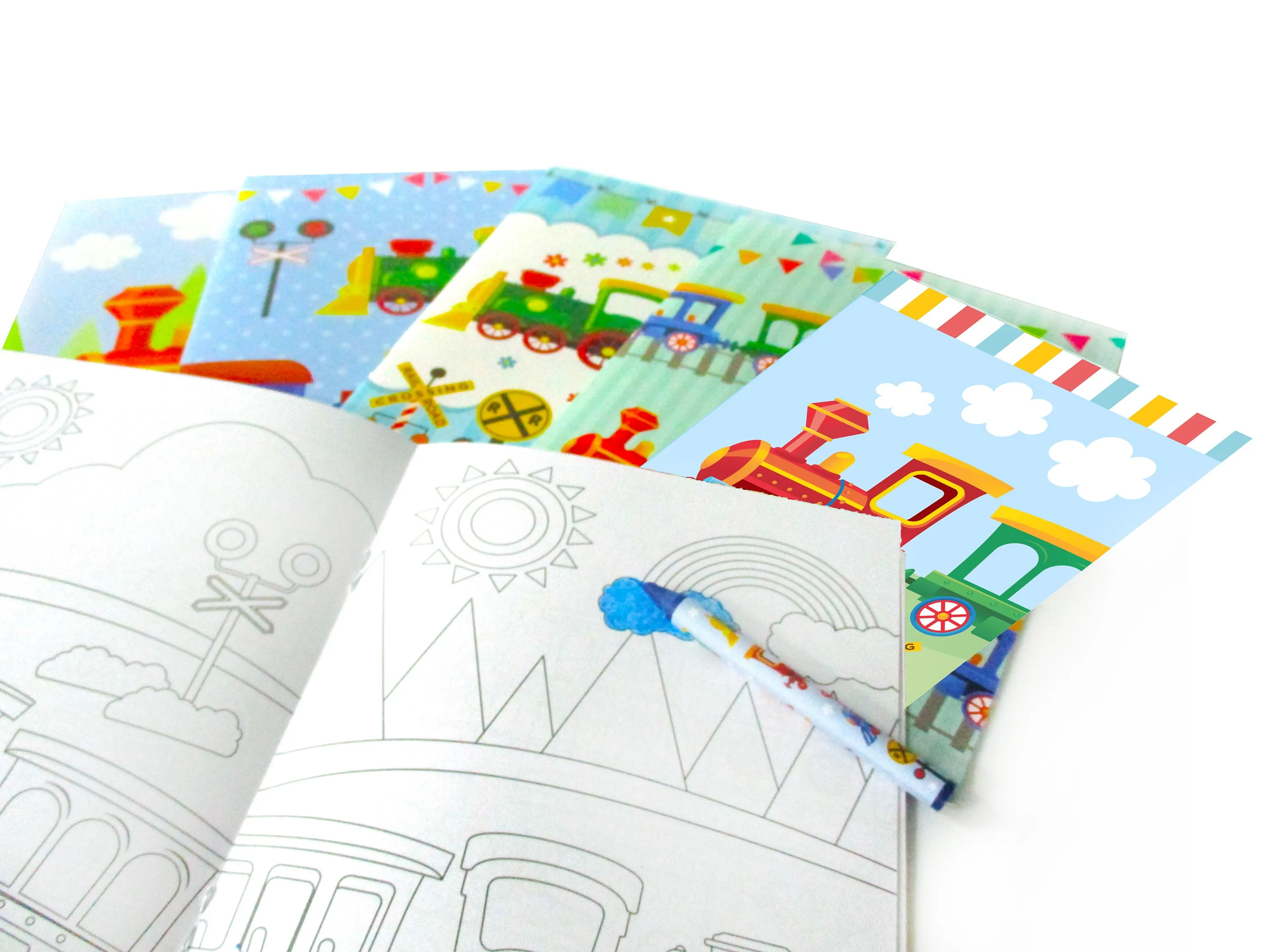 Train Coloring Books with Crayons Party Favors - Set of 6 or 12