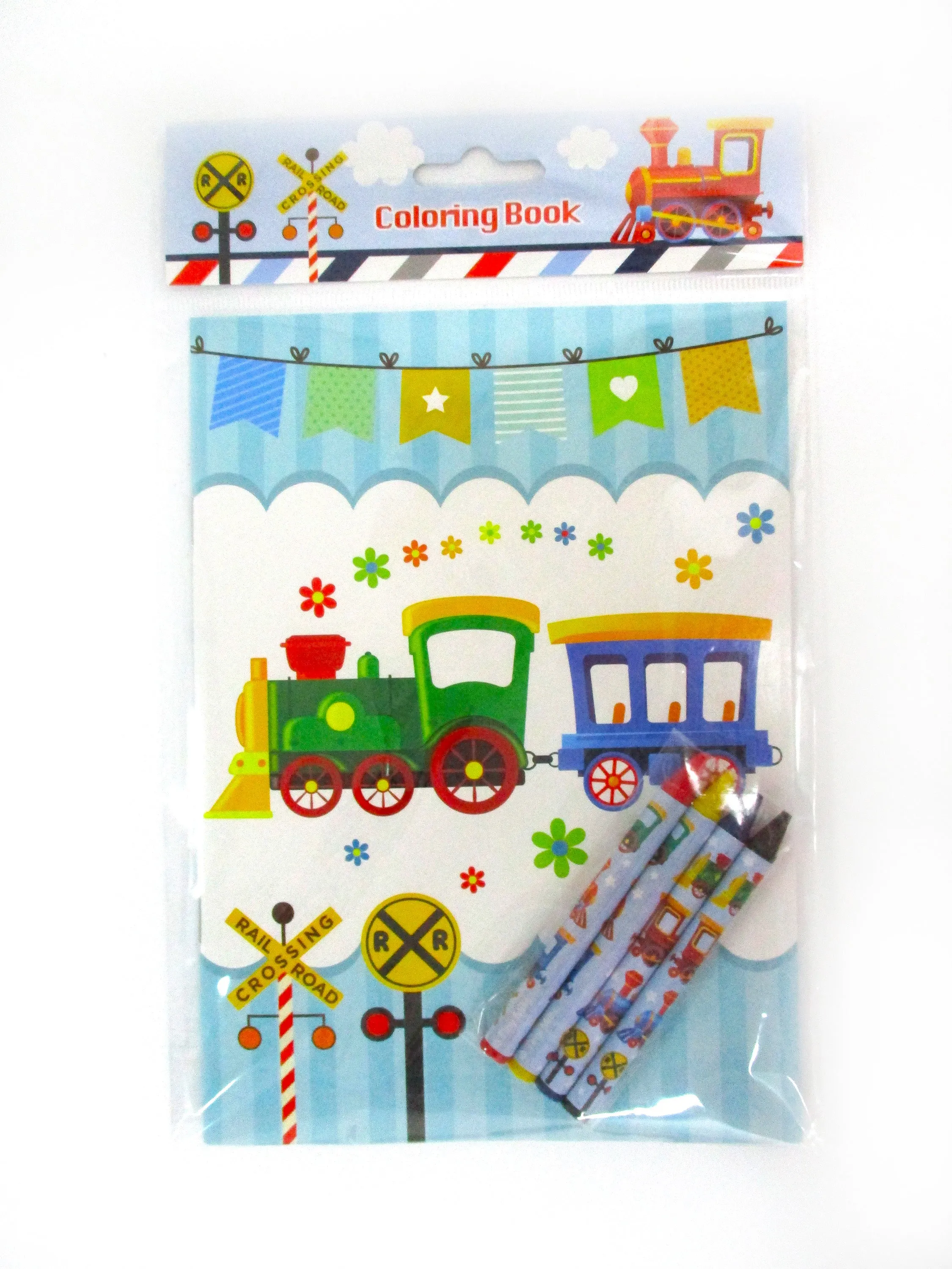 Train Coloring Books with Crayons Party Favors - Set of 6 or 12