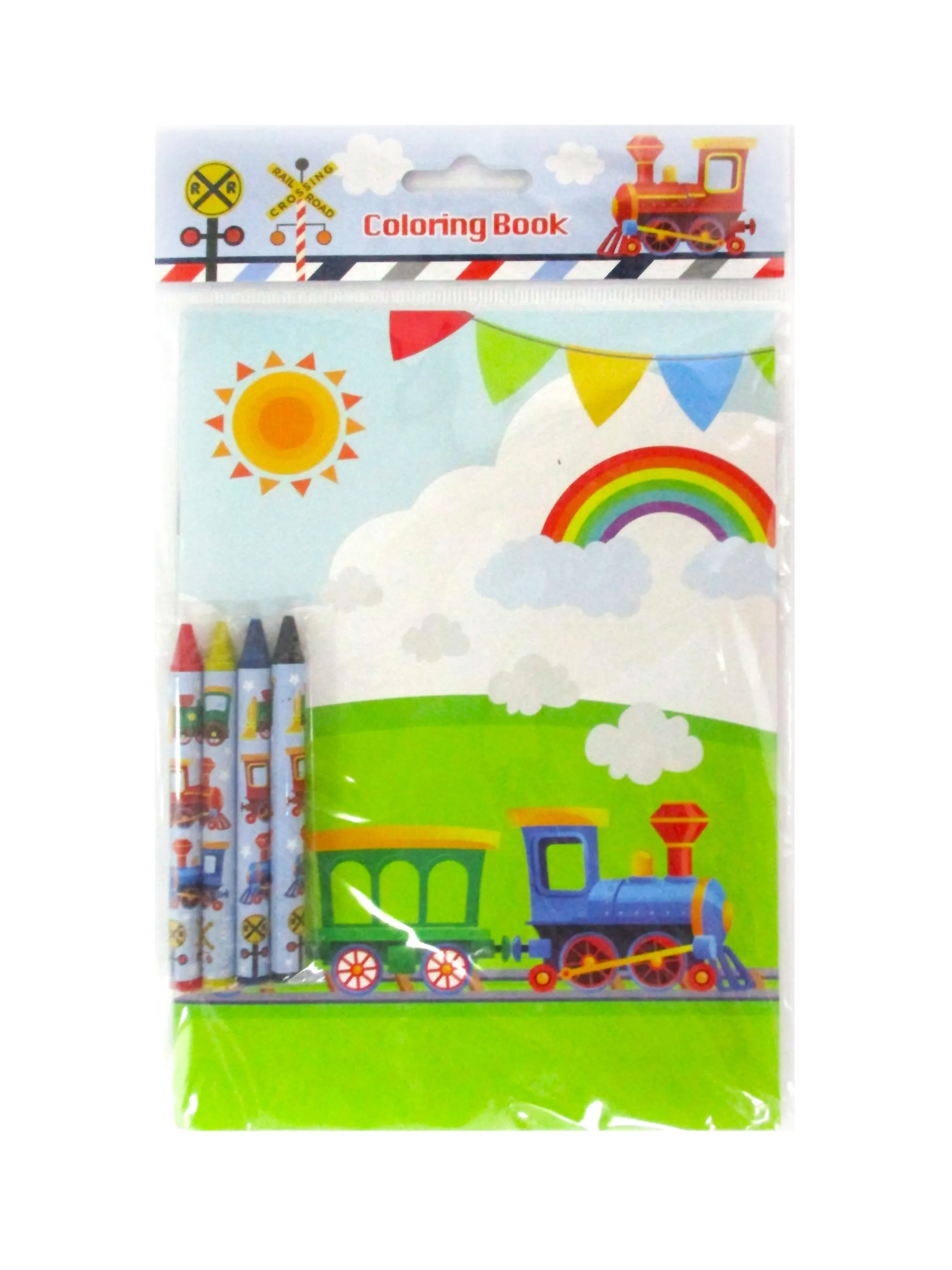Train Coloring Books with Crayons Party Favors - Set of 6 or 12