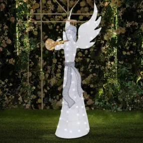 versatile LED Lighted Christmas Santa Outdoor Yard Decorations 3D 39-Inch-Pre-Lit Santa Decor Outdoor Lighted Holiday Christmas Santa Light with LED Displays for Front Yards Garden Lawn Patio Angel1 Angel1