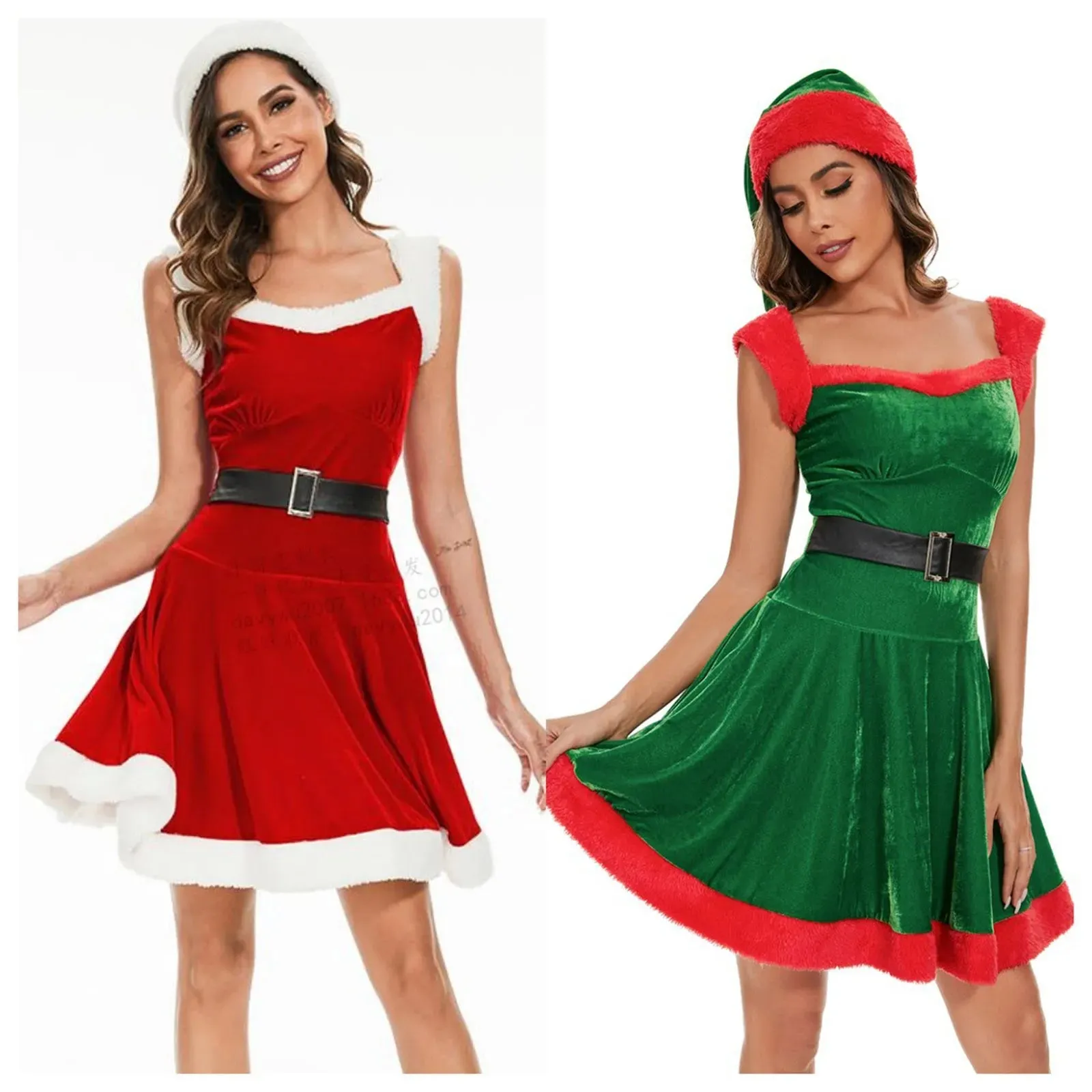 Women's Festive Costume Santa Claus Party Dress