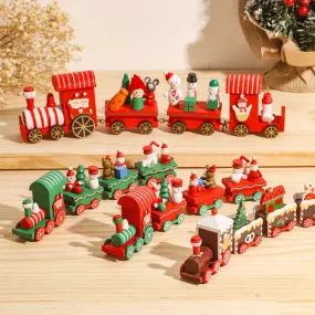 Wooden/Plastic Train Christmas Ornament Merry Christmas Decoration For Home  Xmas Gifts Noel Natal Navidad New Year