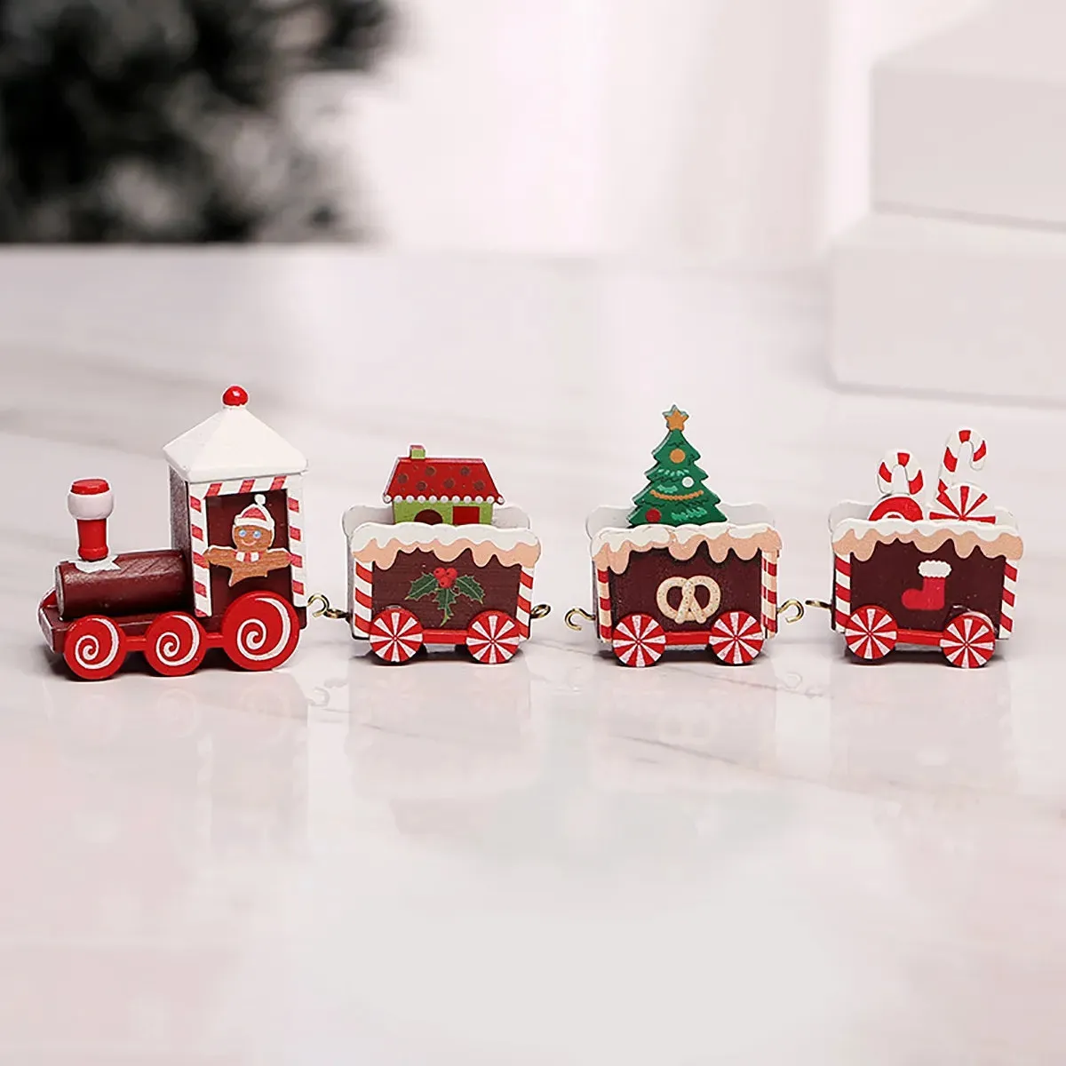 Wooden/Plastic Train Christmas Ornament Merry Christmas Decoration For Home  Xmas Gifts Noel Natal Navidad New Year