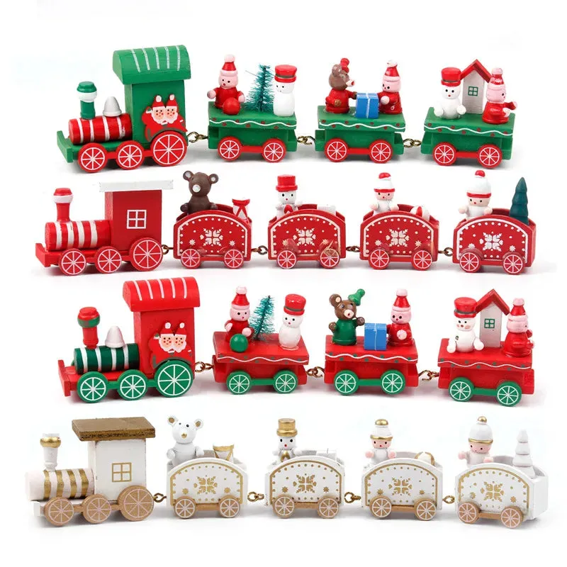 Wooden/Plastic Train Christmas Ornament Merry Christmas Decoration For Home  Xmas Gifts Noel Natal Navidad New Year